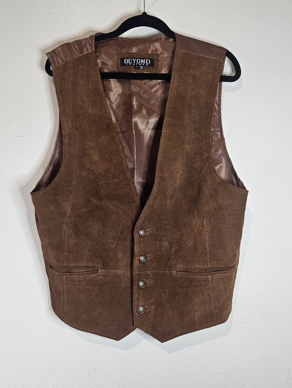 Rancher Genuine Leather Vest Mens XLarge Brown Western Cowboy Rodeo Grandpa